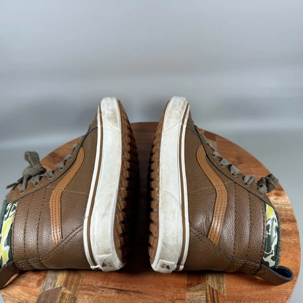 Vans Sk8-Hi MTE Brown Camo Faux Leather High Top Sneakers Kids Size 2.5